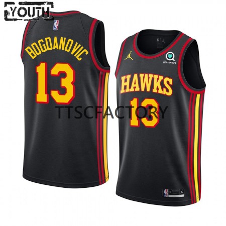 Dres Atlanta Hawks Bogdan Bogdanovic 13 Jordan 2022-23 Statement Edition Crno Swingman - Dječji